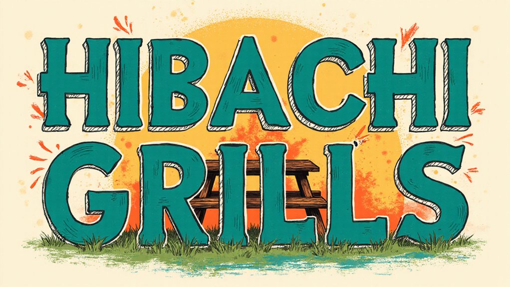 backyard chef wowing hibachi grills table