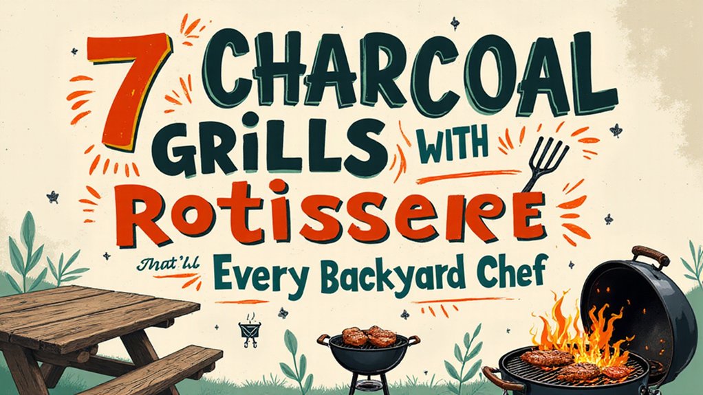 charcoal grills rotisserie backyard chef wow