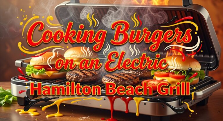 cooking burgers on electric grill